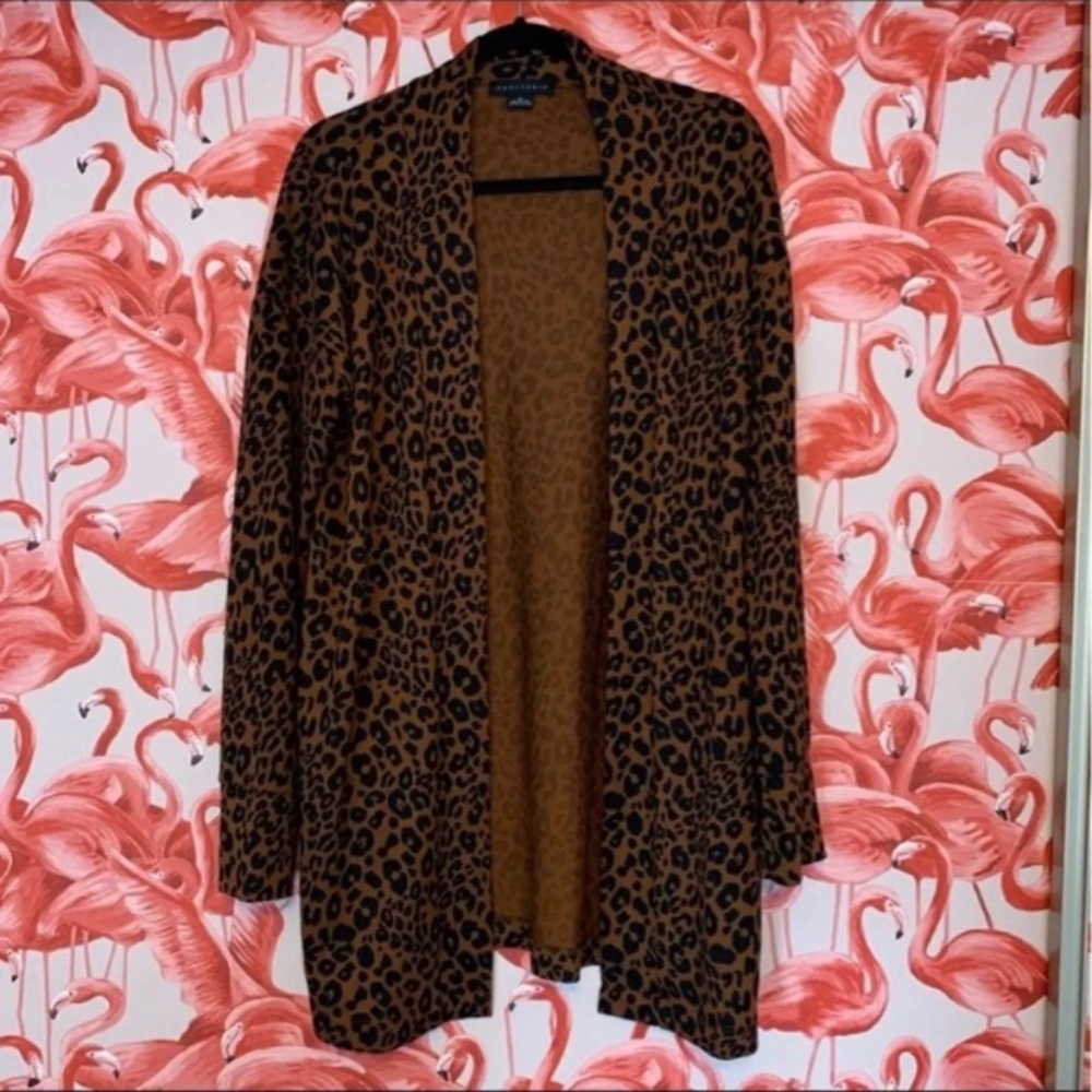 Anthropologie Sanctuary Lenox Leopard Print Brown and Black Long Cardigan